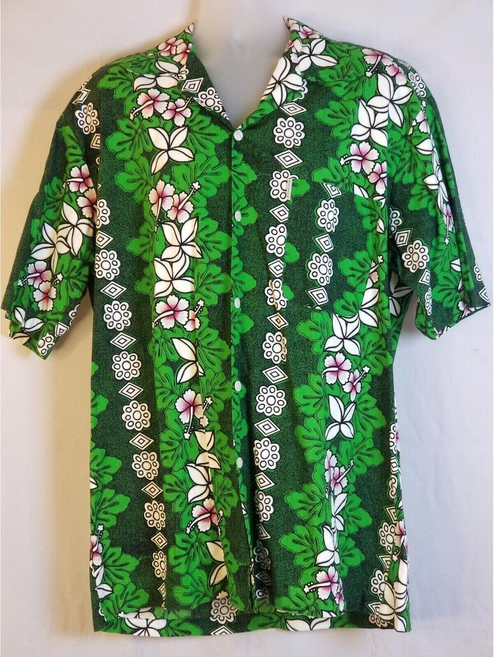 Max Boy International Short Sleeve Button Down Green Hawaiian Shirt